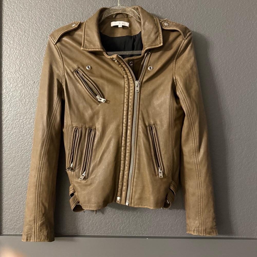 IRO • Han Brown Leather Jacket - 40 small